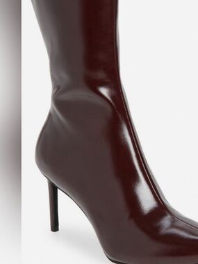 Jeffrey Campbell Everynight Pointed Bootie in Dark Wine Wax Size 8